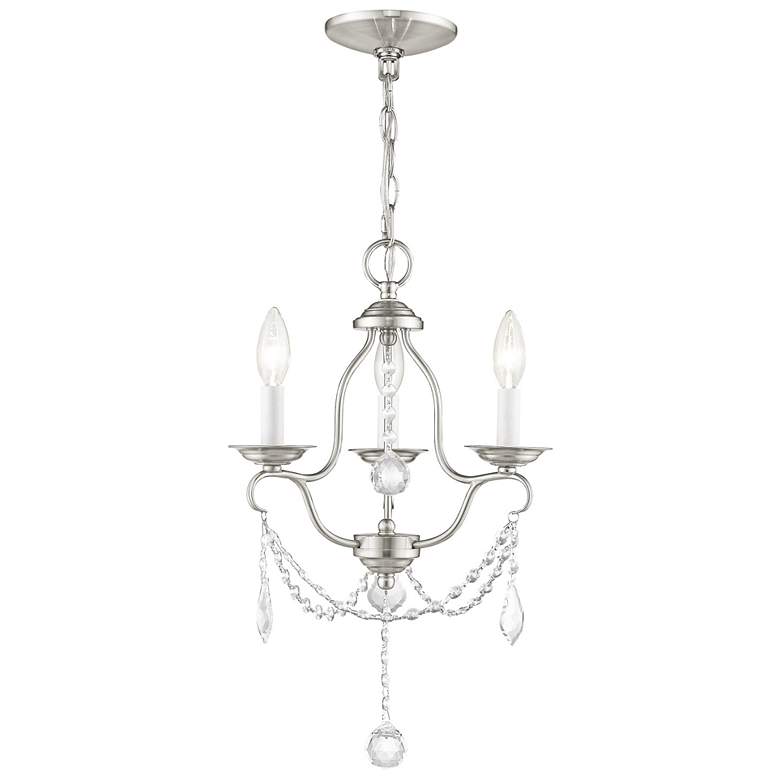 Image 1 Chesterfield 12-in 3-Light Brushed Nickel Vintage Candle Chandelier