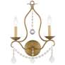 Chesterfield 12-in W 2-Light Antique Gold Leaf Candle Wall Sconce