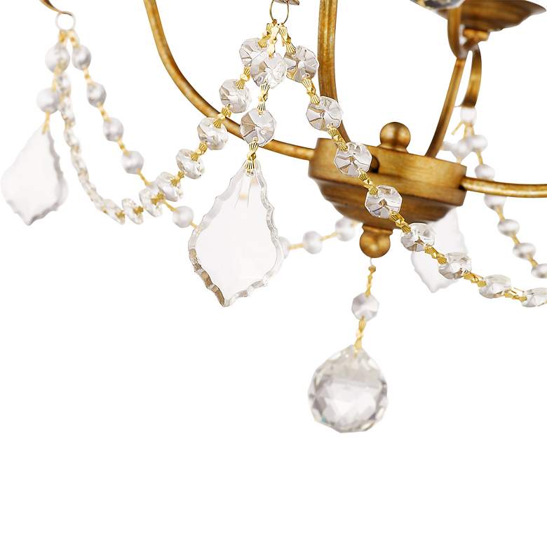 Image 6 Chesterfield 18-in 4-Light Antique Gold Leaf Vintage Candle Chandelier more views