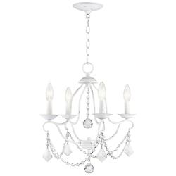 Chesterfield 18-in 4-Light Antique White Vintage Candle Chandelier