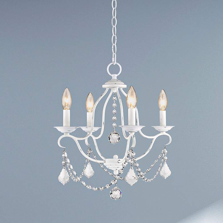 Image 1 Chesterfield 18-in 4-Light Antique White Vintage Candle Chandelier