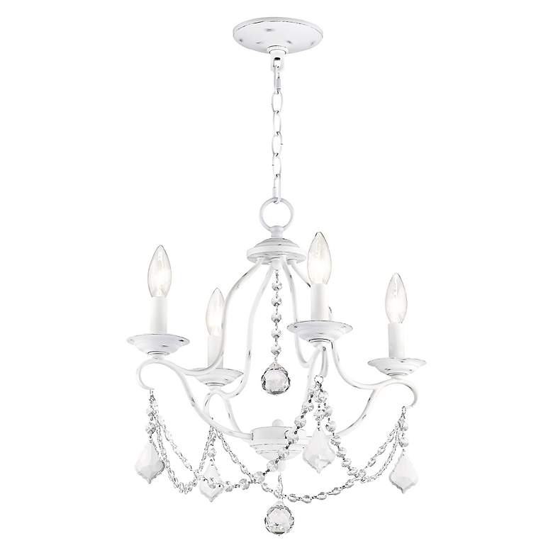 Image 4 Chesterfield 18-in 4-Light Antique White Vintage Candle Chandelier more views
