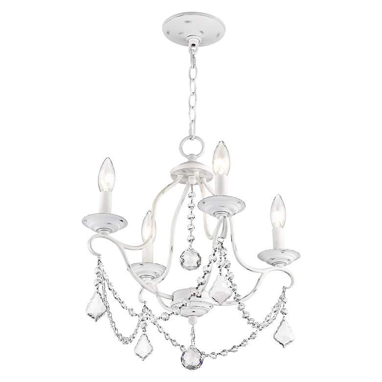 Image 5 Chesterfield 18-in 4-Light Antique White Vintage Candle Chandelier more views