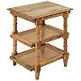 1_Chesterfield 18" Wide Natural Wood and Cane Side Table