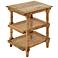 Chesterfield 18" Wide Natural Wood and Cane Side Table