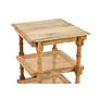 2_Chesterfield 18" Wide Natural Wood and Cane Side Table more views