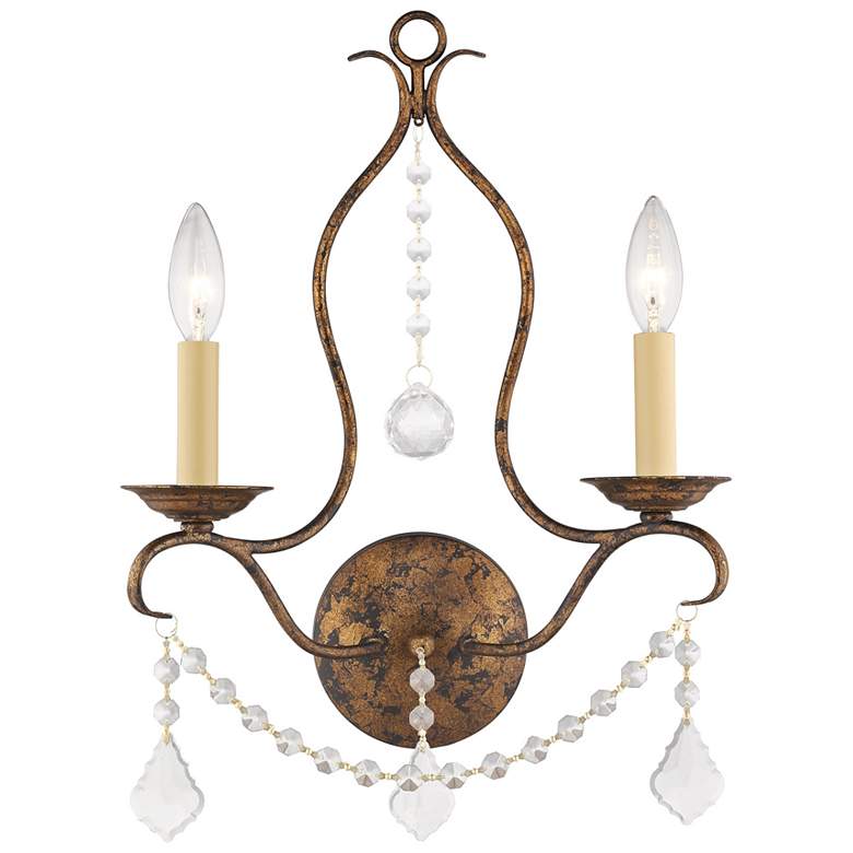 Image 1 Chesterfield 2 Light Hand Applied Venetian Golden Bronze Wall Sconce