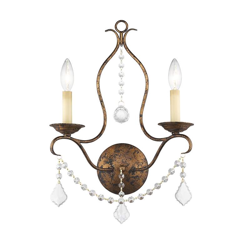 Image 4 Chesterfield 2 Light Hand Applied Venetian Golden Bronze Wall Sconce more views