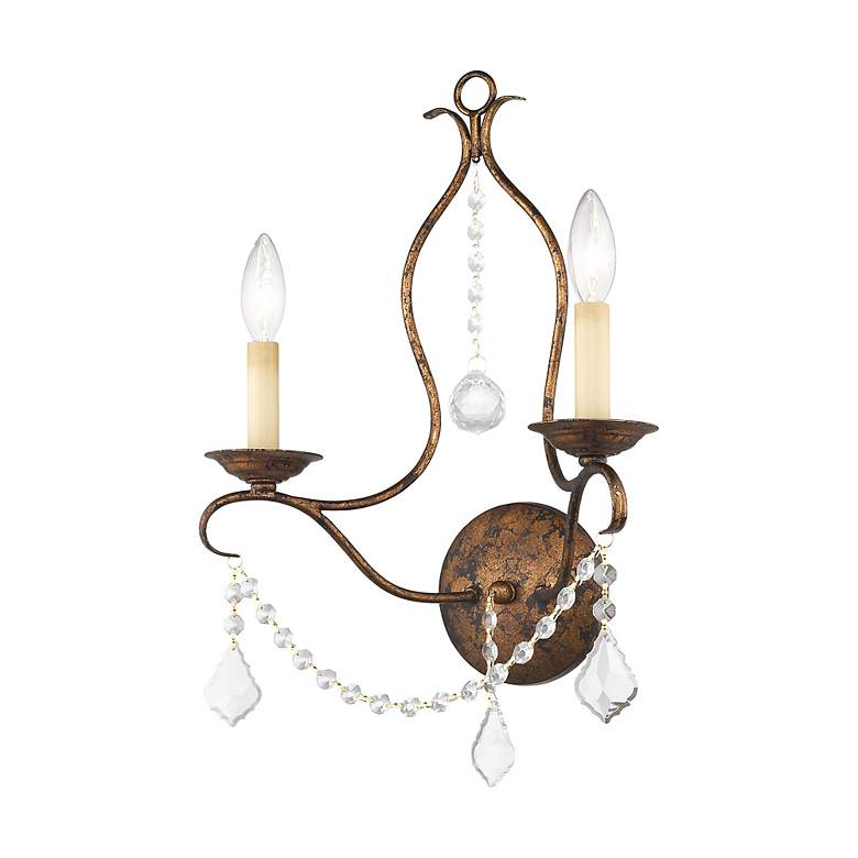 Image 5 Chesterfield 2 Light Hand Applied Venetian Golden Bronze Wall Sconce more views
