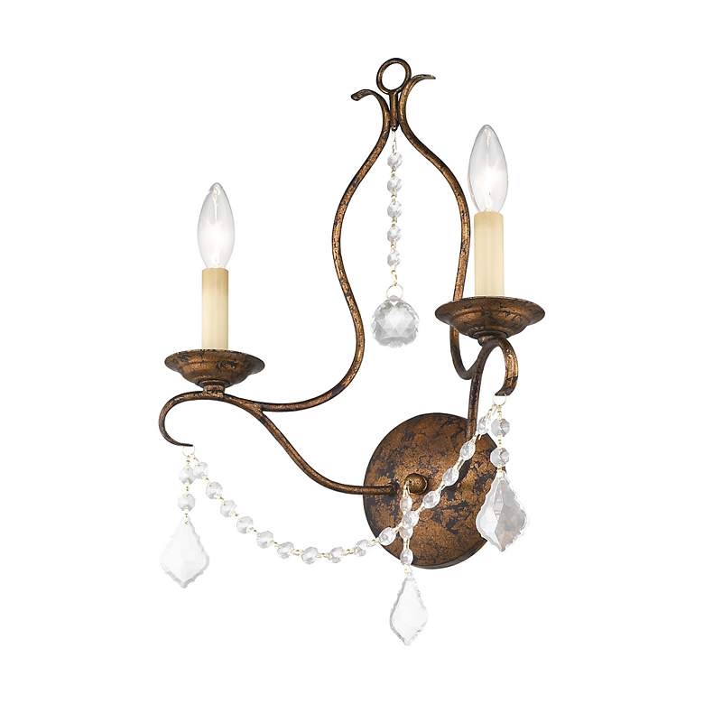 Image 6 Chesterfield 2 Light Hand Applied Venetian Golden Bronze Wall Sconce more views