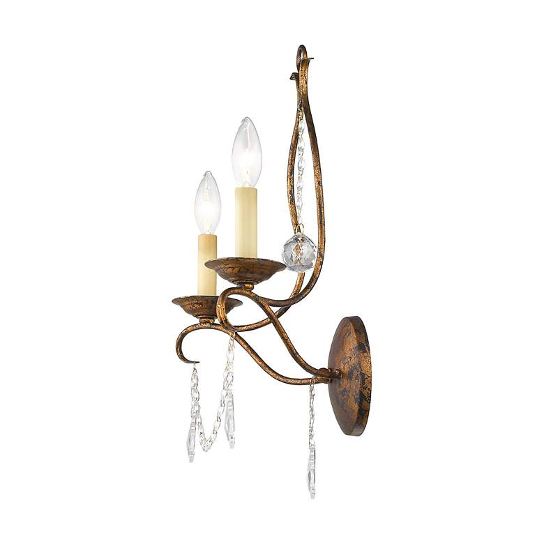 Image 7 Chesterfield 2 Light Hand Applied Venetian Golden Bronze Wall Sconce more views