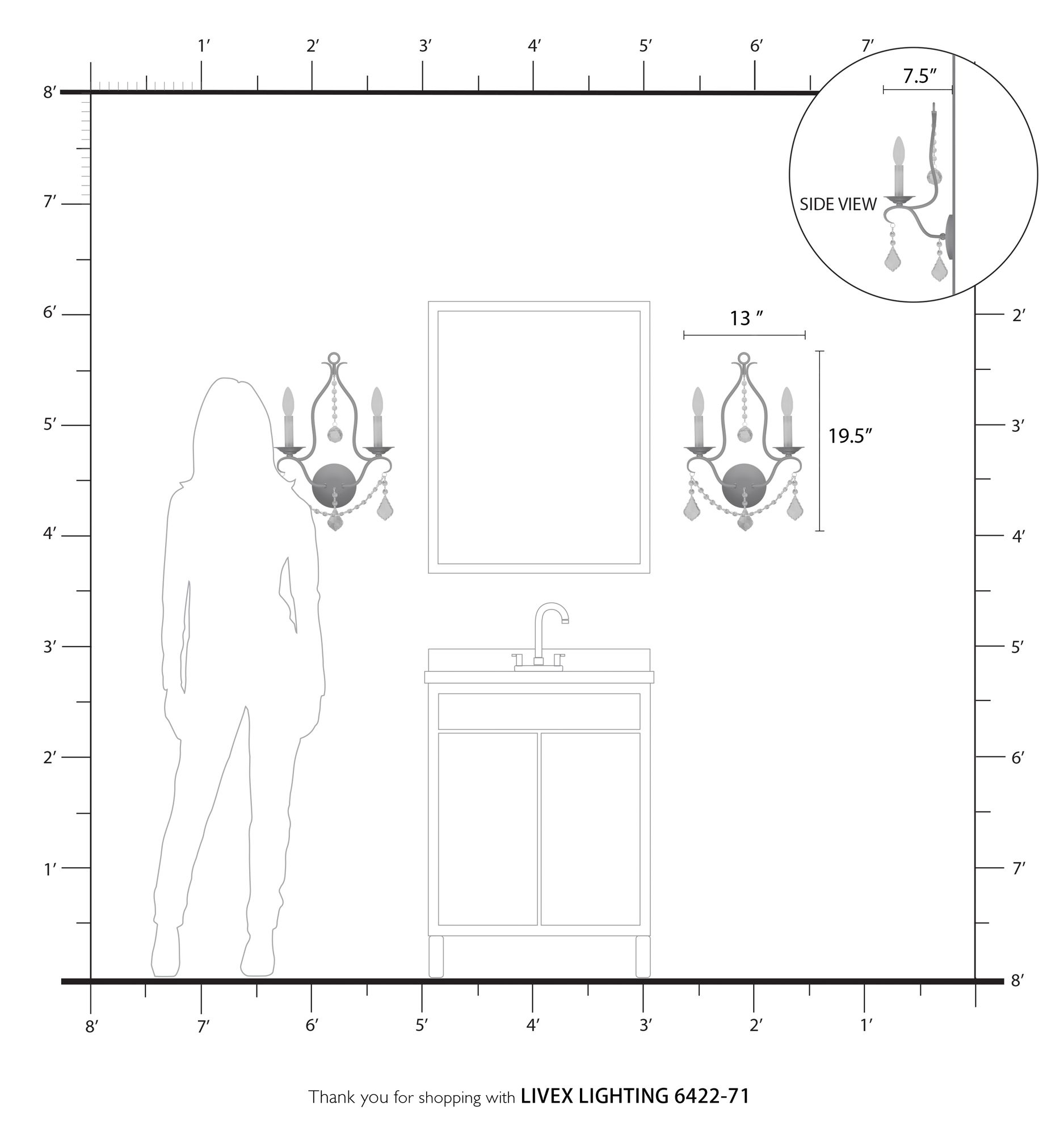 Chesterfield 2 Light Hand Applied Venetian Golden Bronze Wall Sconce