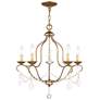 Chesterfield 22-in 5-Light Antique Gold Leaf Vintage Candle Chandelier