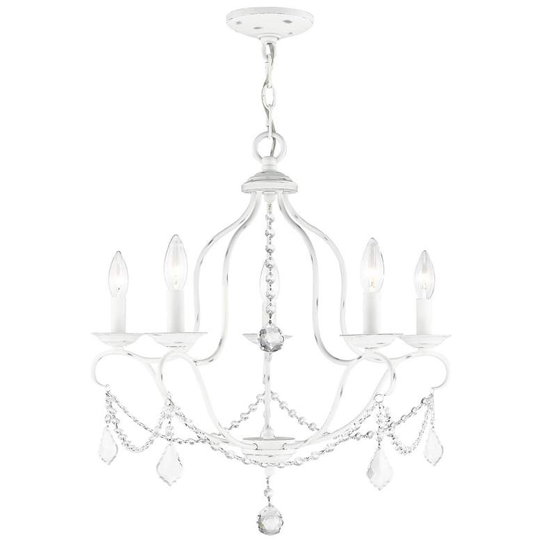 Image 2 Chesterfield 22-in 5-Light Antique White Vintage Candle Chandelier