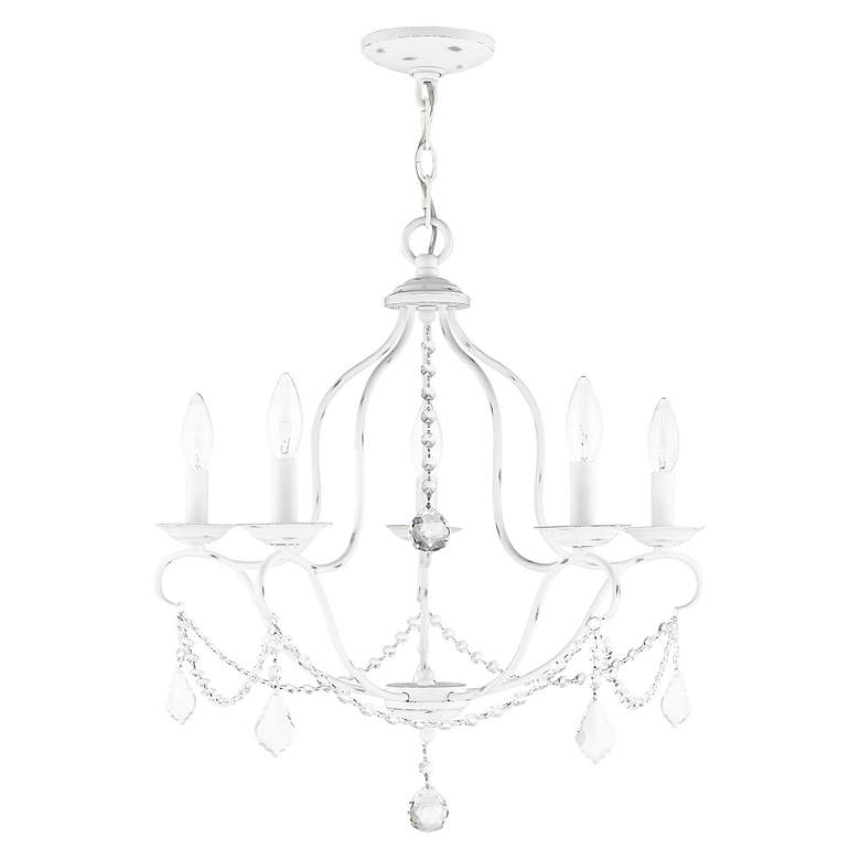 Image 3 Chesterfield 22-in 5-Light Antique White Vintage Candle Chandelier more views