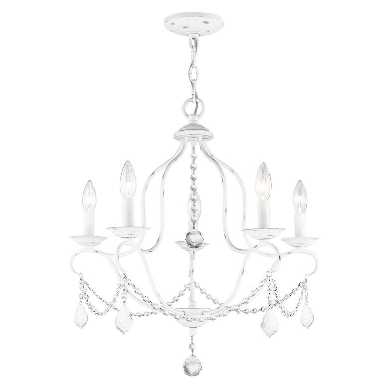 Image 4 Chesterfield 22-in 5-Light Antique White Vintage Candle Chandelier more views