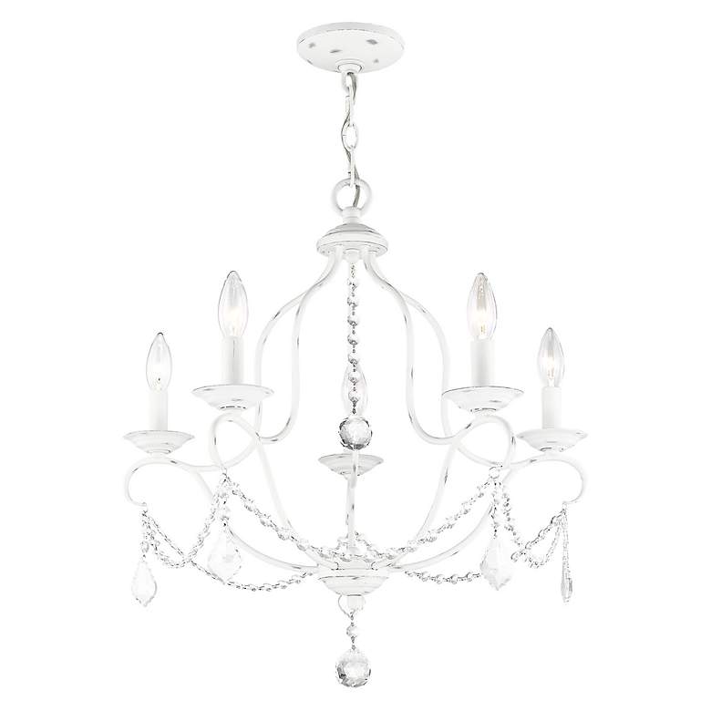 Image 5 Chesterfield 22-in 5-Light Antique White Vintage Candle Chandelier more views