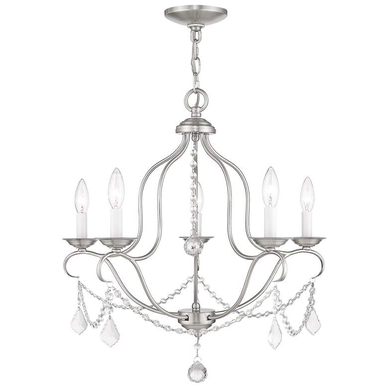 Image 1 Chesterfield 22-in 5-Light Brushed Nickel Vintage Candle Chandelier