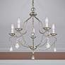 1_Chesterfield 22"W Brushed Nickel Crystal 5-Light Chandelier
