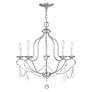 3_Chesterfield 22"W Brushed Nickel Crystal 5-Light Chandelier more views