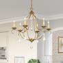 1_Chesterfield 25-in 6-Light Antique Gold Leaf Vintage Candle Chandelier