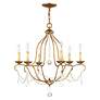 3_Chesterfield 25-in 6-Light Antique Gold Leaf Vintage Candle Chandelier more views