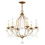 4_Chesterfield 25-in 6-Light Antique Gold Leaf Vintage Candle Chandelier more views