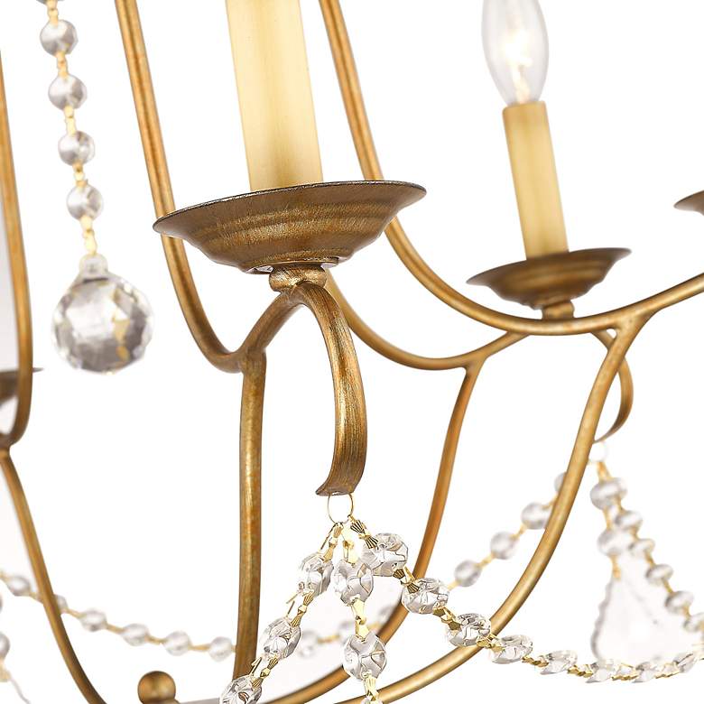 Image 6 Chesterfield 25-in 6-Light Antique Gold Leaf Vintage Candle Chandelier more views