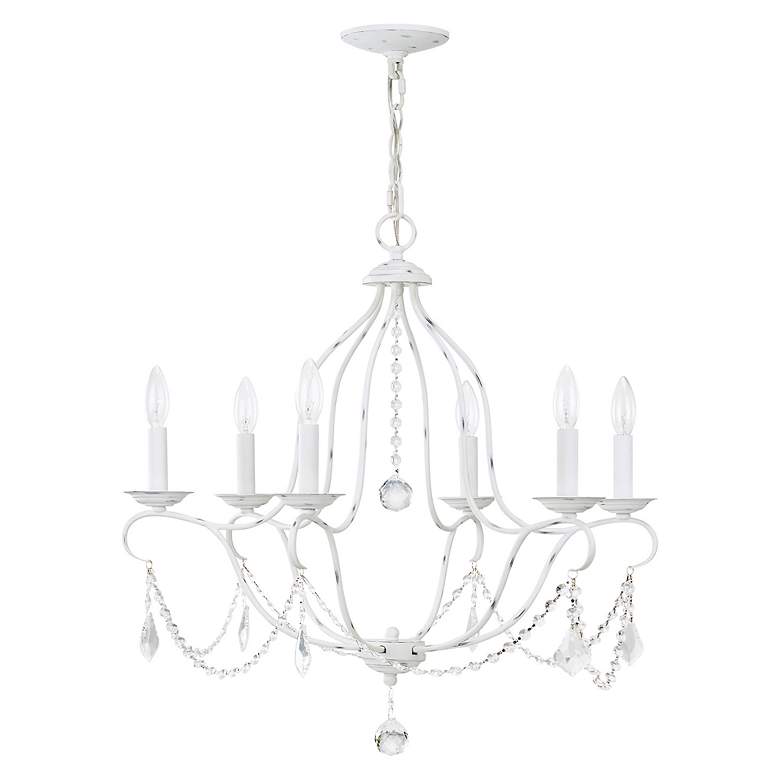 Image 3 Chesterfield 25-in 6-Light Antique White Vintage Candle Chandelier more views