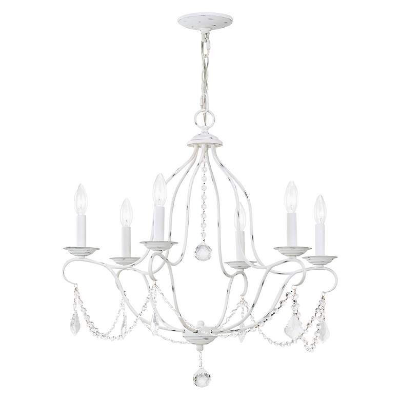 Image 4 Chesterfield 25-in 6-Light Antique White Vintage Candle Chandelier more views