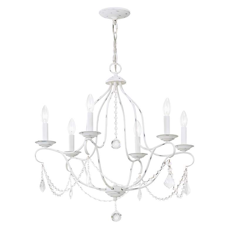 Image 5 Chesterfield 25-in 6-Light Antique White Vintage Candle Chandelier more views