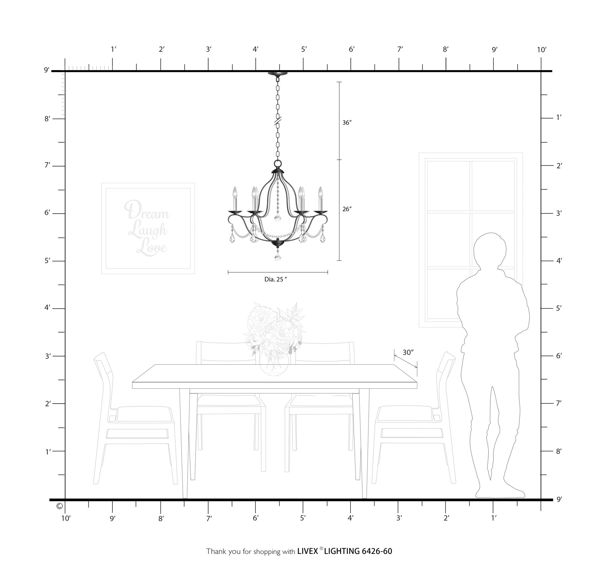 Chesterfield 25-in 6-Light Antique White Vintage Candle Chandelier