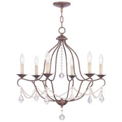 Chesterfield 25-in 6-Light Venetian Golden Bronze Vintage Candle Chandelier