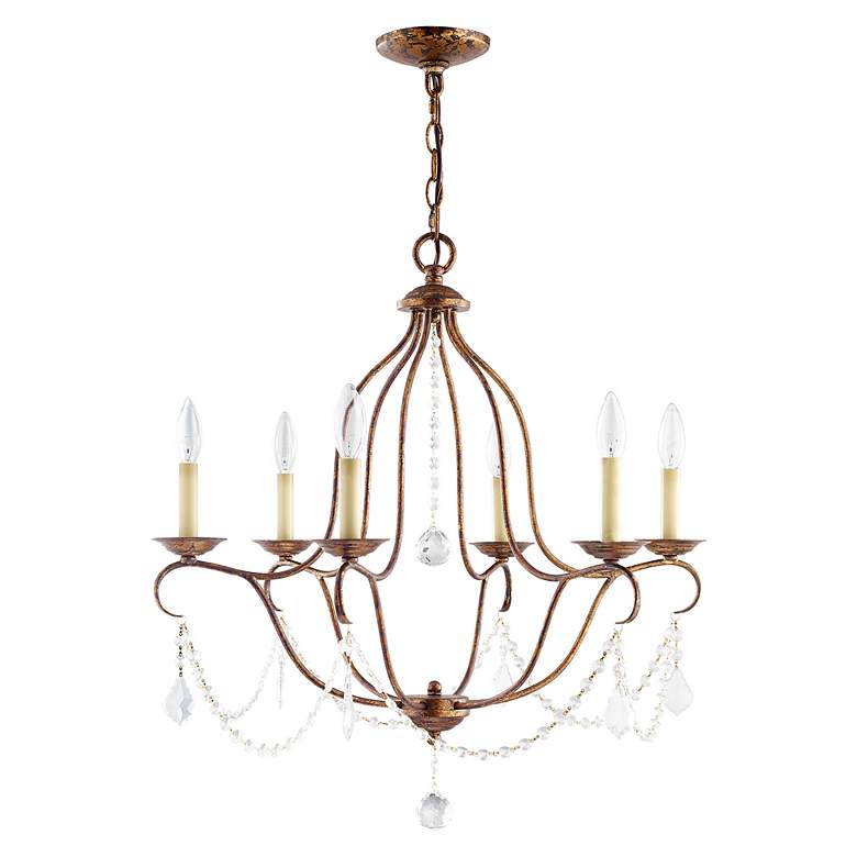 Image 4 Chesterfield 25-in 6-Light Venetian Golden Bronze Vintage Candle Chandelier more views