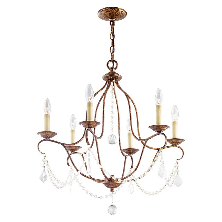 Image 6 Chesterfield 25-in 6-Light Venetian Golden Bronze Vintage Candle Chandelier more views