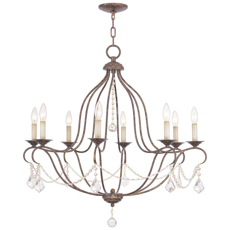 Image 2 Chesterfield 32"W Venetian Golden Bronze 8-Light Chandelier