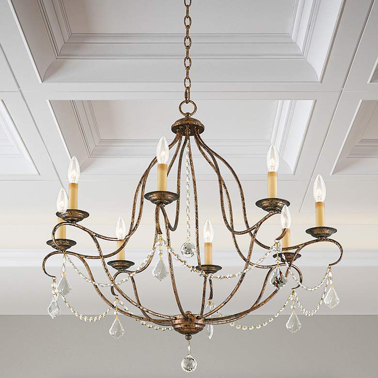 Image 1 Chesterfield 32"W Venetian Golden Bronze 8-Light Chandelier