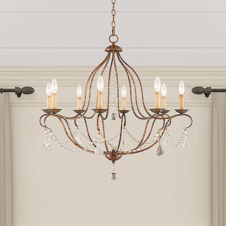 Image 1 Chesterfield 34-in 12-Light Venetian Golden Bronze Chandelier