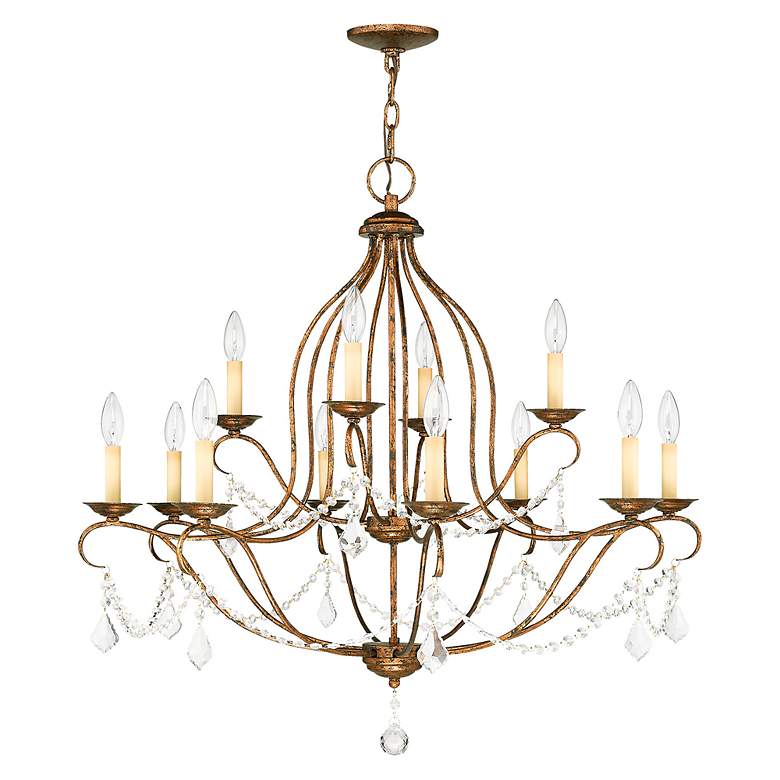 Image 3 Chesterfield 34-in 12-Light Venetian Golden Bronze Chandelier more views