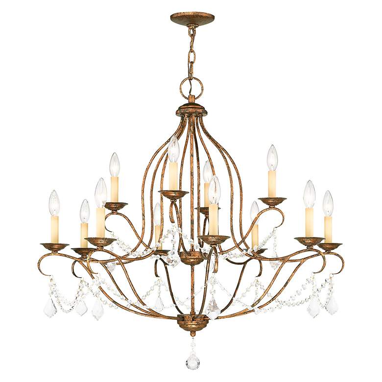 Image 4 Chesterfield 34-in 12-Light Venetian Golden Bronze Chandelier more views