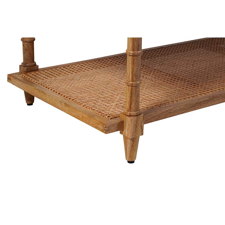 Image 7 Chesterfield 42" Wide Natural Wood and Cane Coffee Table more views