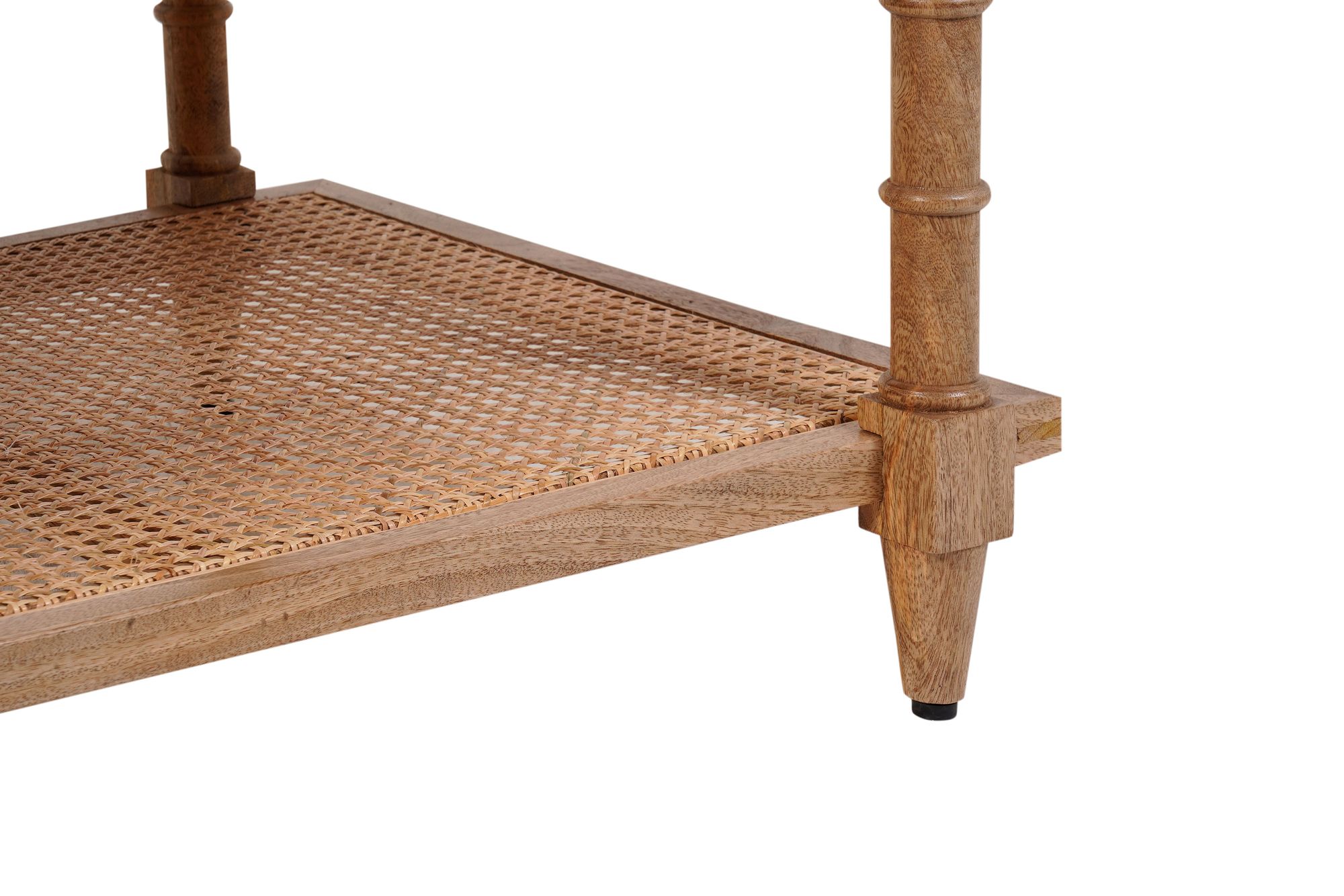 Chesterfield 42" Wide Natural Wood and Cane Coffee Table