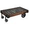 Chesterfield 55" Wide Wheeled Industrial Cart Coffee Table