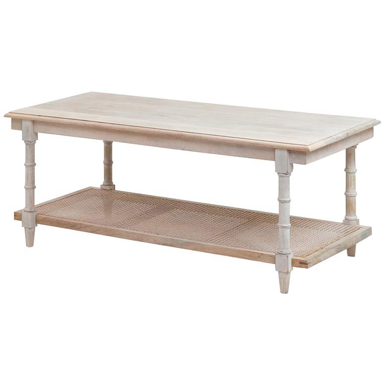 Image 1 Chesterfield Whitewash Wood & Cane Coffee Table
