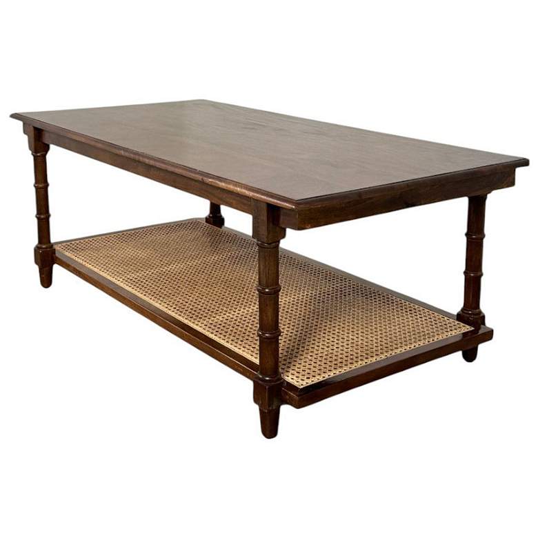 Image 1 Chesterfield Wood & Cane Coffee Table - Chestnut