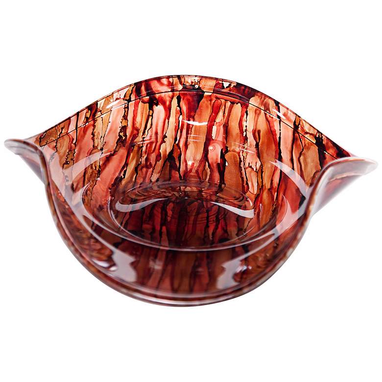 Image 1 Chestnut Curved Art Glass Decorative Plate