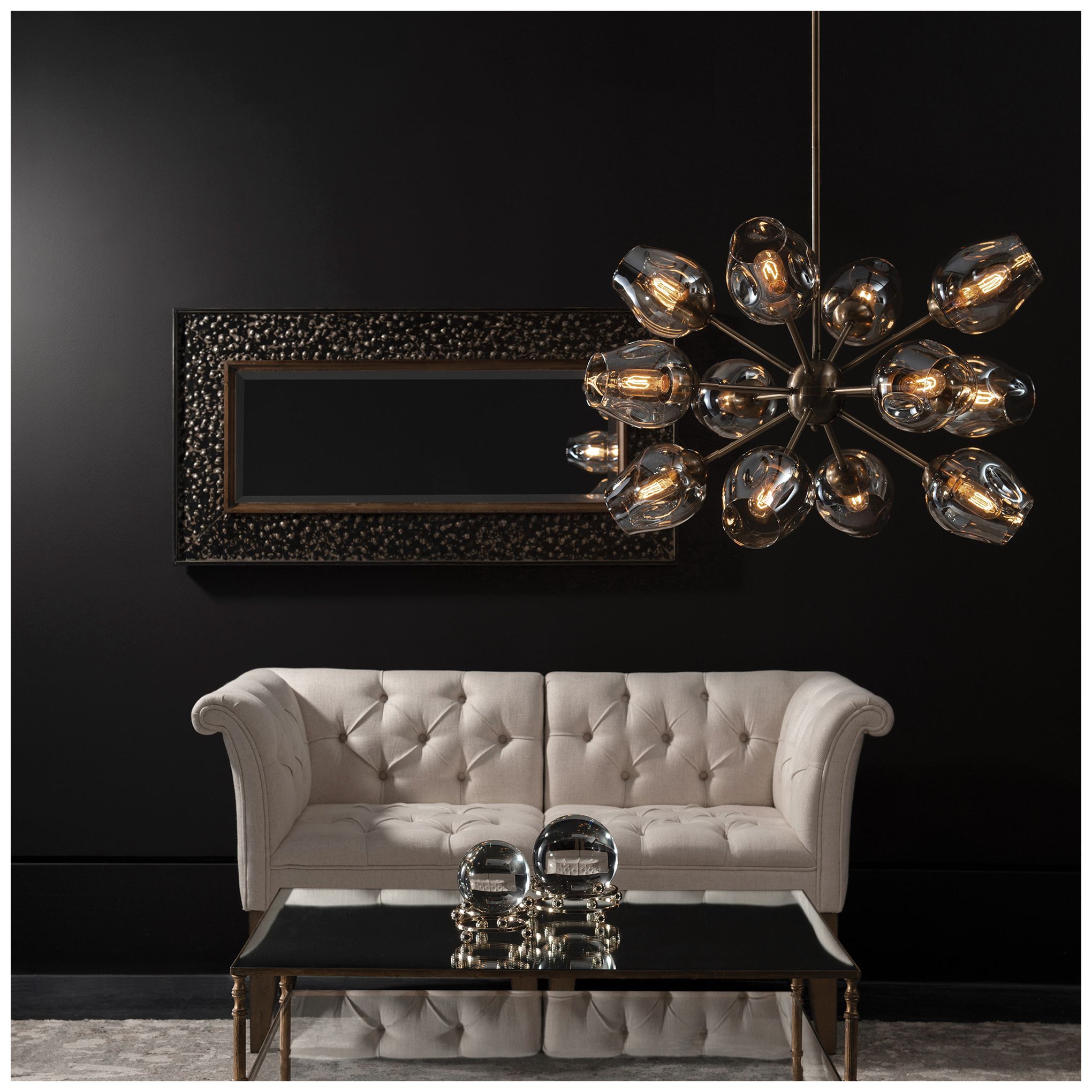 Image 7 Chet 33" Wide Antique Brass 12-Light Sputnik Chandelier more views