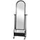 Cheval Black 26" x 73" Floor Mirror with Storage Drawer