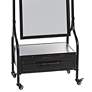 2_Cheval Black 26" x 73" Floor Mirror with Storage Drawer more views