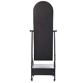 Image5 of Cheval Black 26" x 73" Floor Mirror with Storage Drawer more views